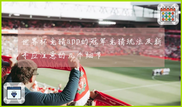 世界杯竞猜app的冠军竞猜玩法及新手应注意的几个细节